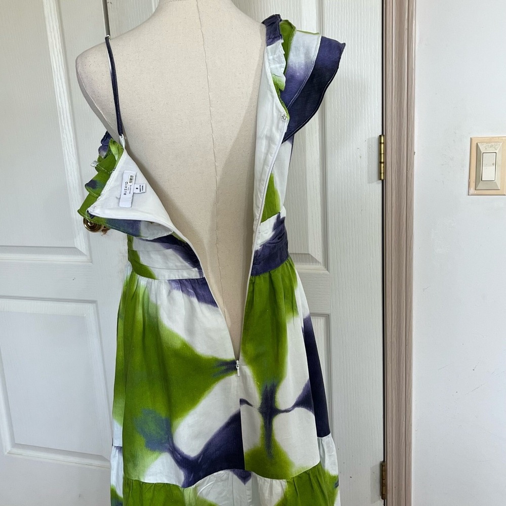 Busayo Collective Tie Dye Maxi Dress Ruffle One Shoulder Tiered 8 Resort Derby - Picture 14 of 14